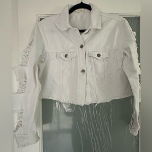 White crop top- ripped